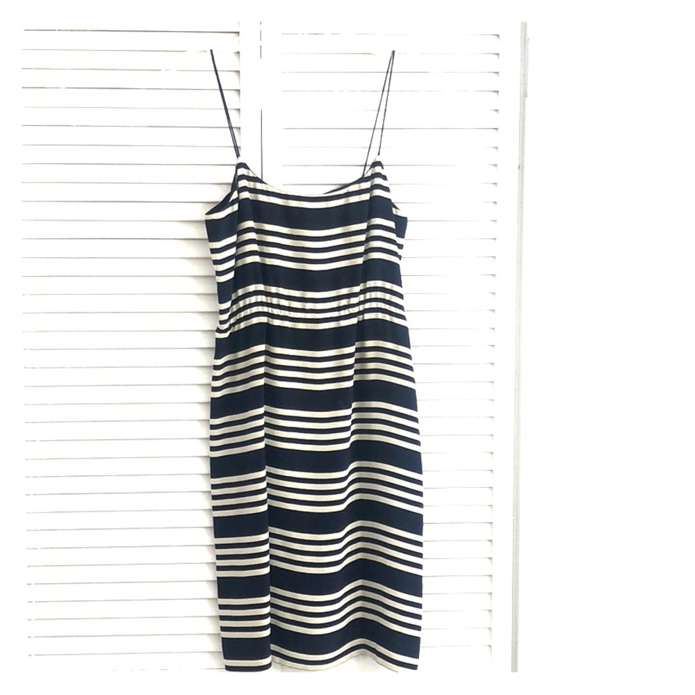 J.Crew Navy and White Stripe Dress